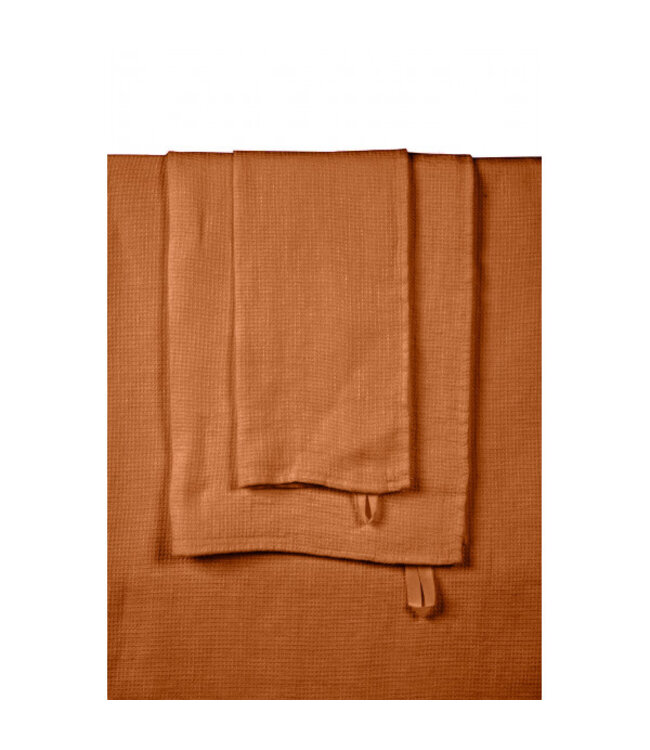 haomy serviette de bain en lin caramel