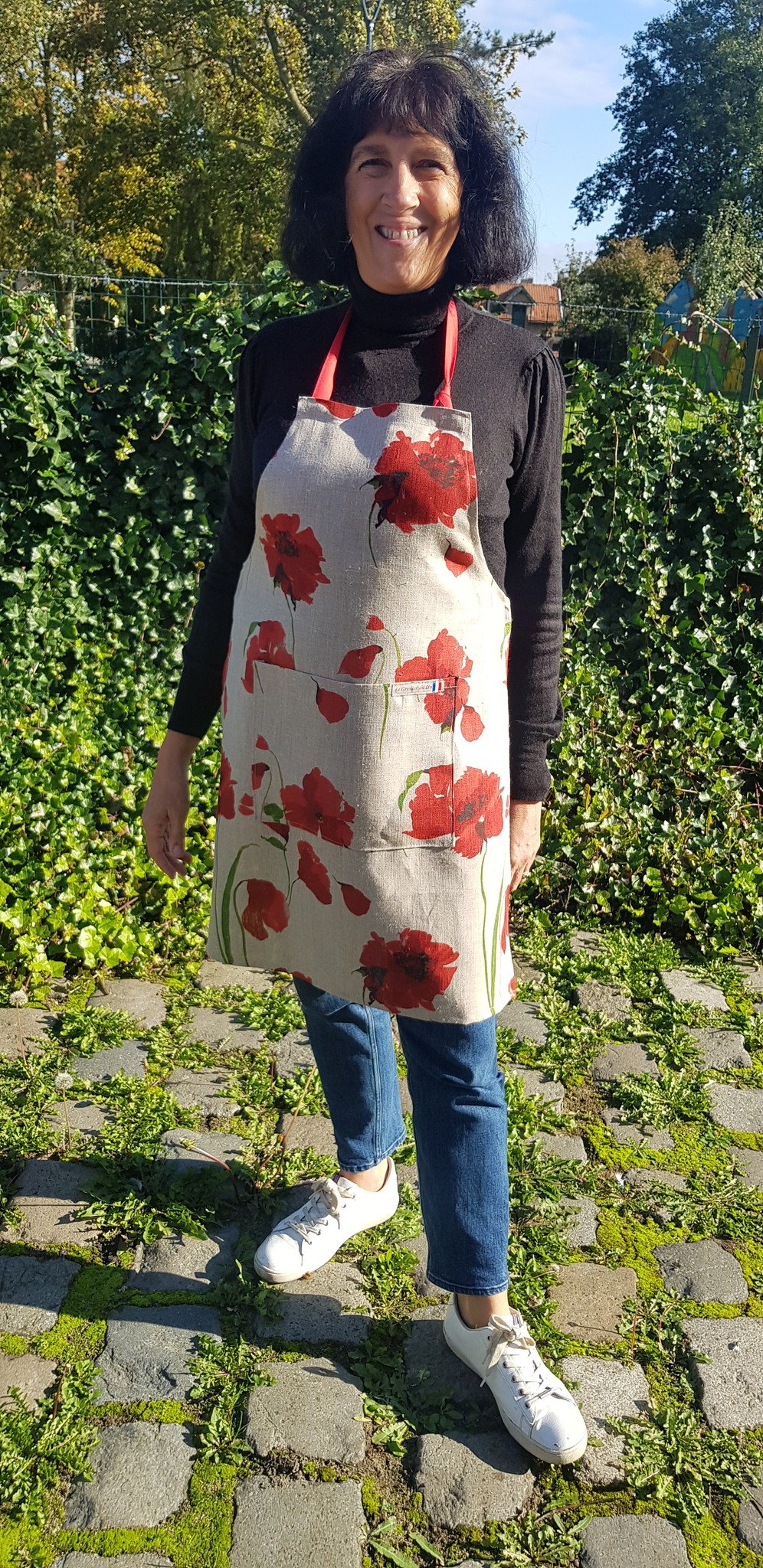 Le grenier du lin Poppy linen apron