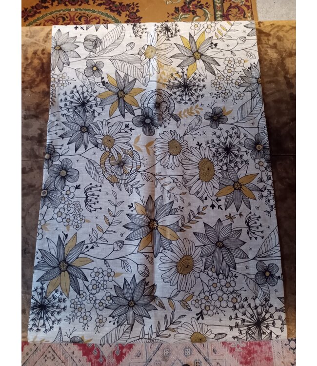 Le grenier du lin chemin de table en lin " daisy gold"