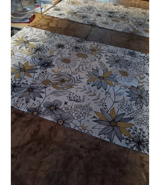Le grenier du lin chemin de table en lin " daisy gold"