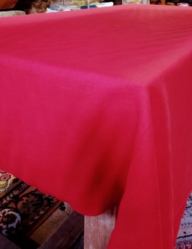 Le grenier du lin red linen tablecloth