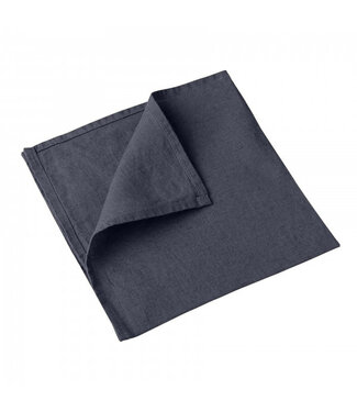 Le grenier du lin serviette de table en lin bleu denim
