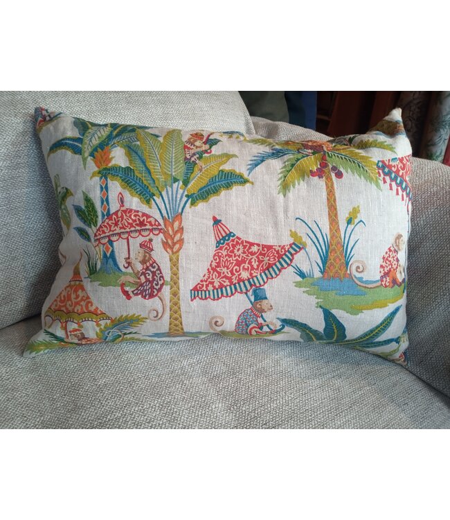 Le grenier du lin coussin singe coloré