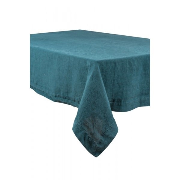 Le grenier du lin Linen tablecloth in prussian blue linen