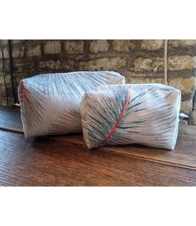 Le grenier du lin gekleurde palm linnen koffer