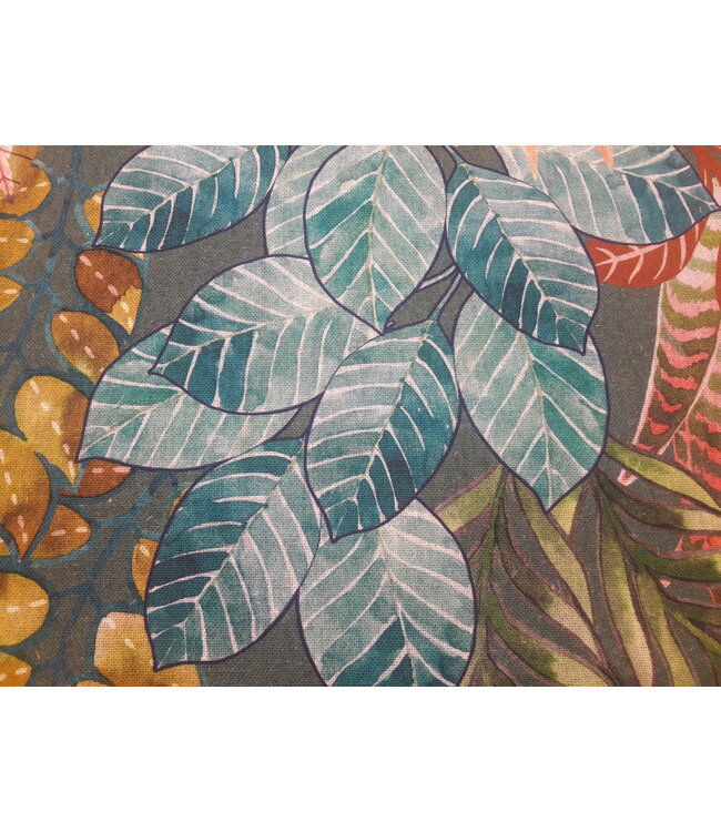 Linen fabric "coloured ramage