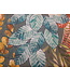 Tissu en lin "ramage coloré"