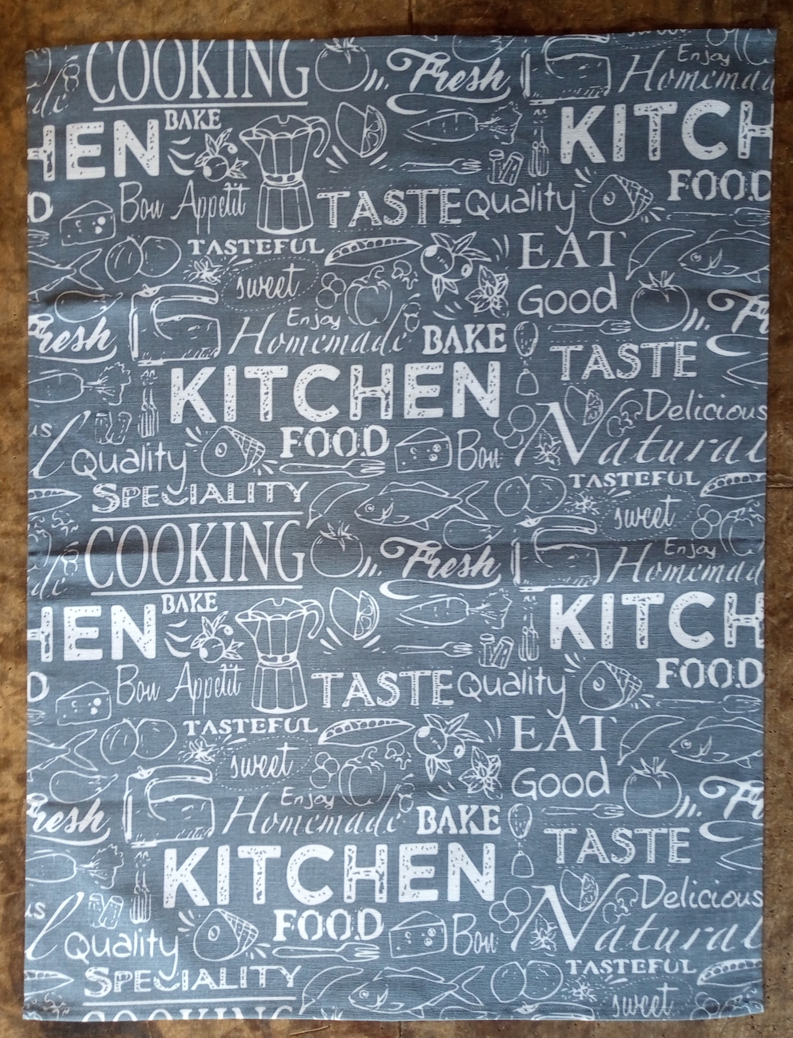 Grey kitchen towel