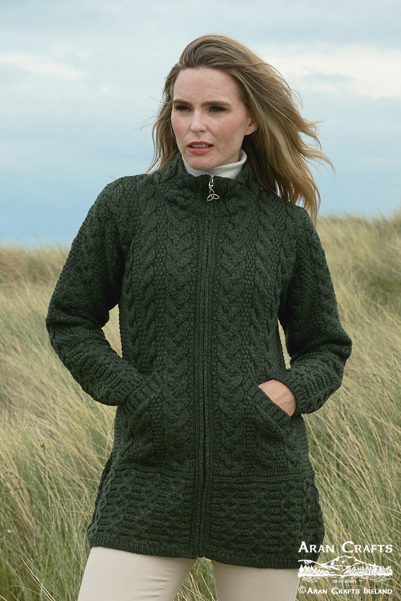 aran craft Gilet long irlandais cork X5070