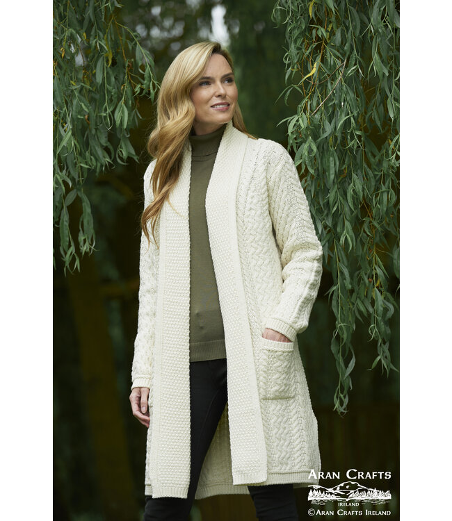 aran craft Gilet long en laine irlandaise SH4788