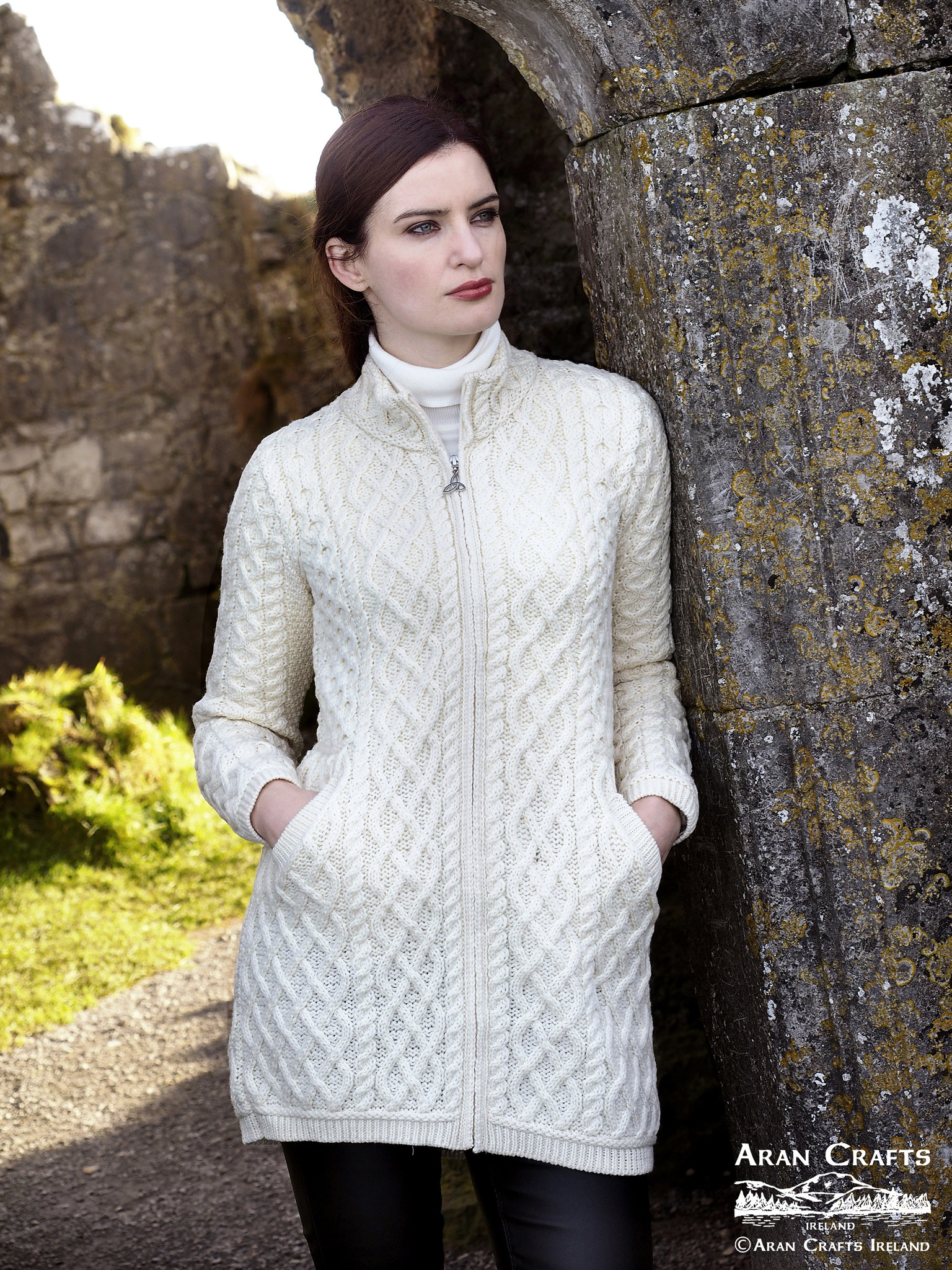 aran craft joyce Irish long cardigan Z4688