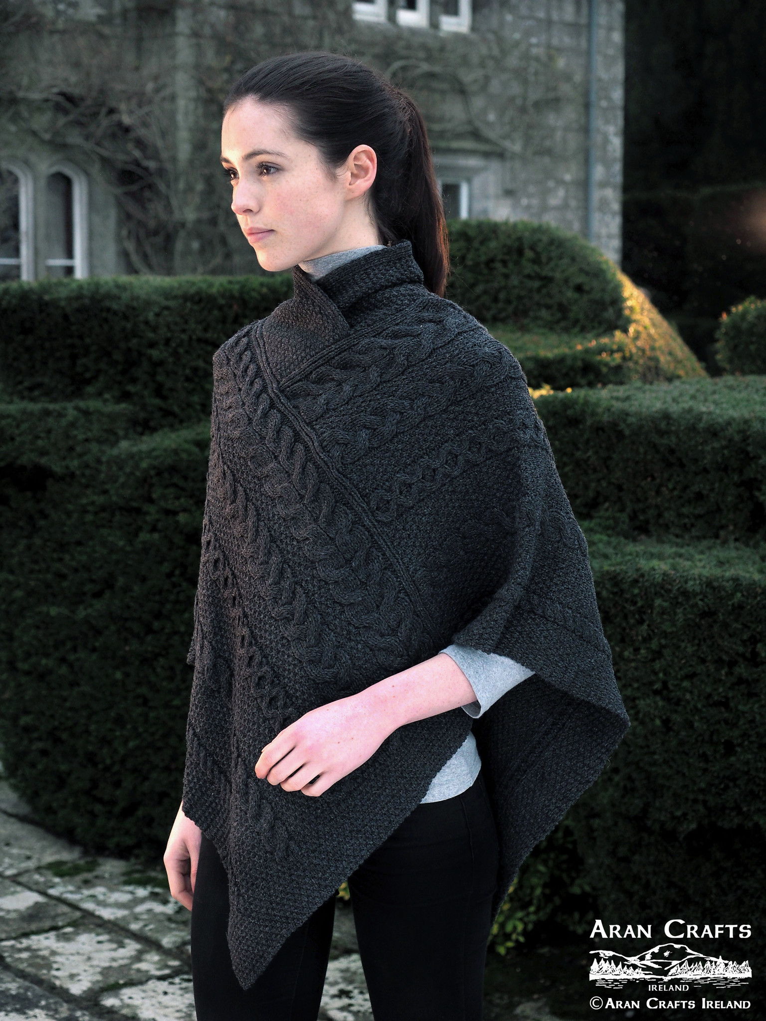 aran craft Poncho irlandais powerscourt SH4272