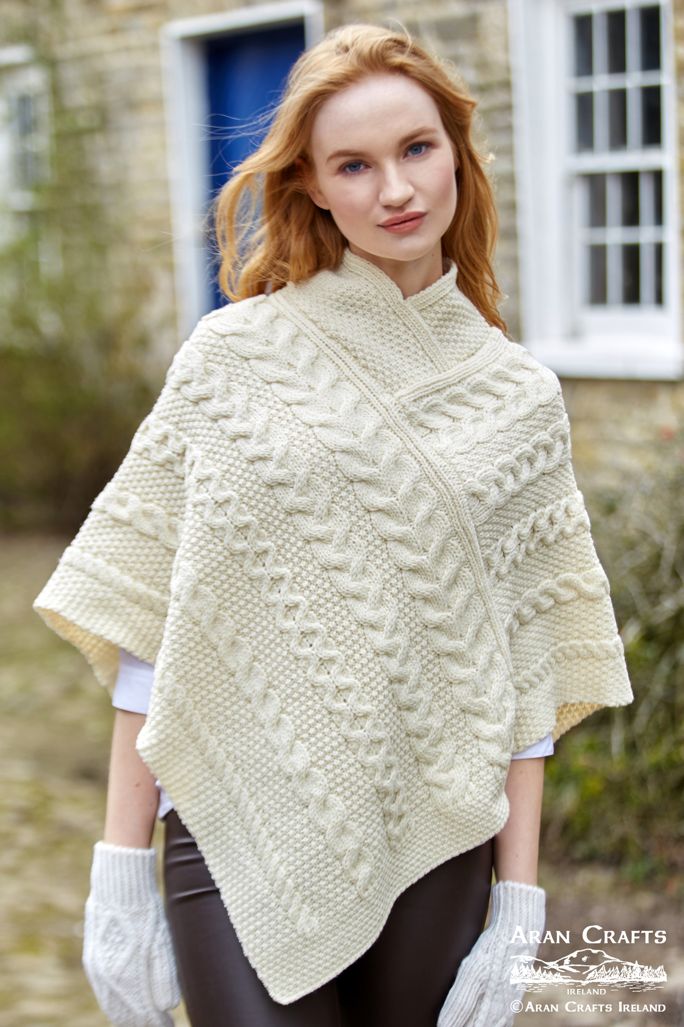 aran craft Poncho irlandais powerscourt SH4272