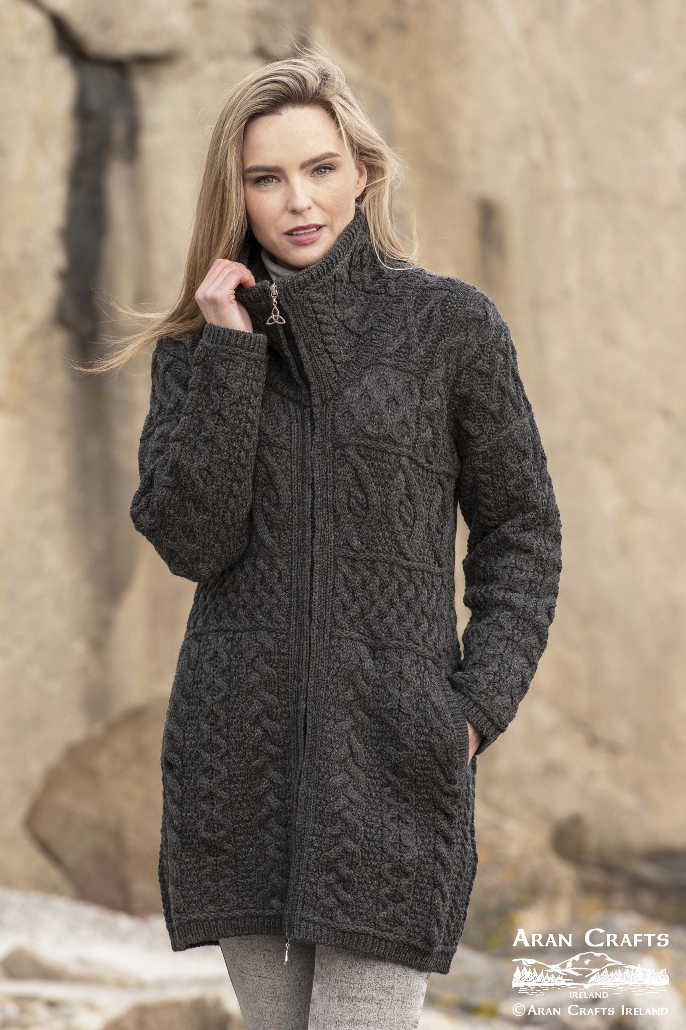 aran craft Manteau irlandais glendalough X4263