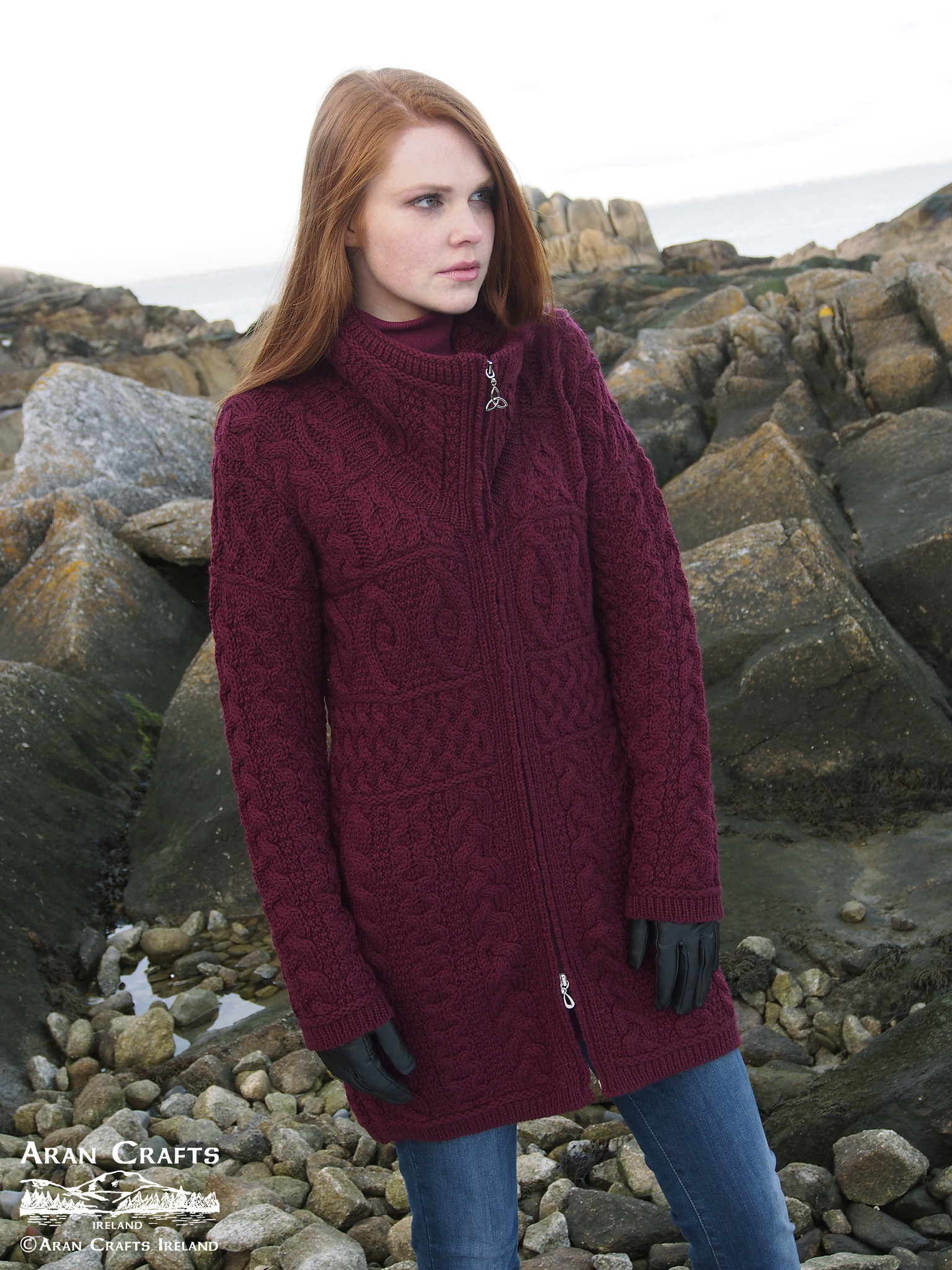 aran craft Manteau irlandais glendalough X4263