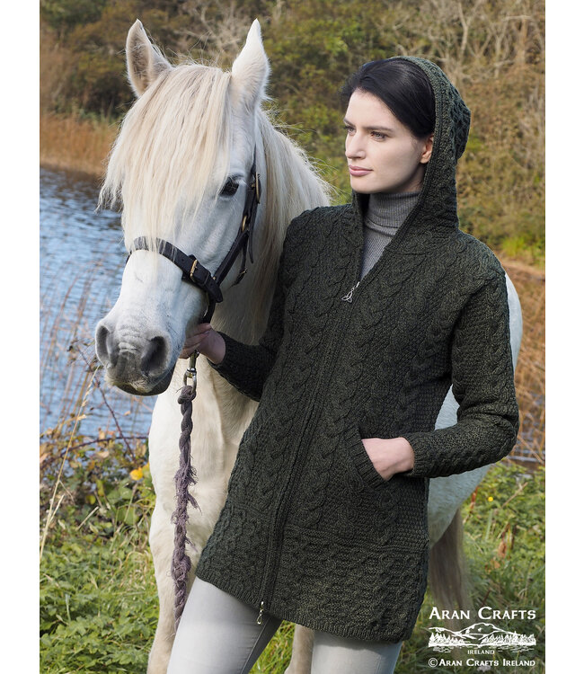 aran craft Gilet à capuche laine irlandaise galway HD4025
