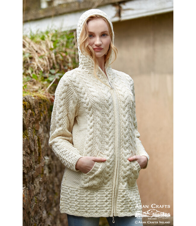 aran craft Irish wool hooded waistcoat galway HD4025