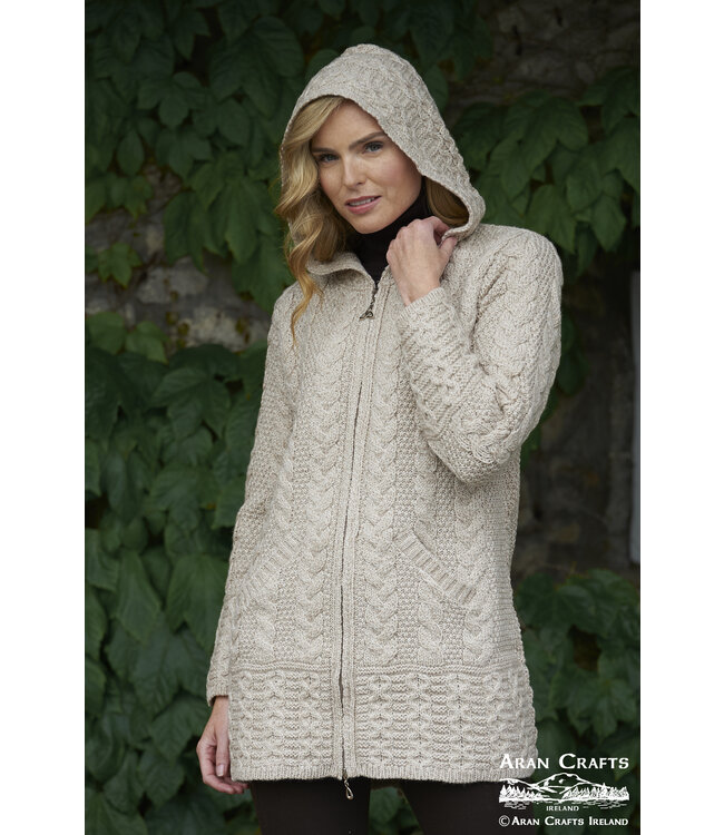 aran craft Gilet à capuche laine irlandaise galway HD4025