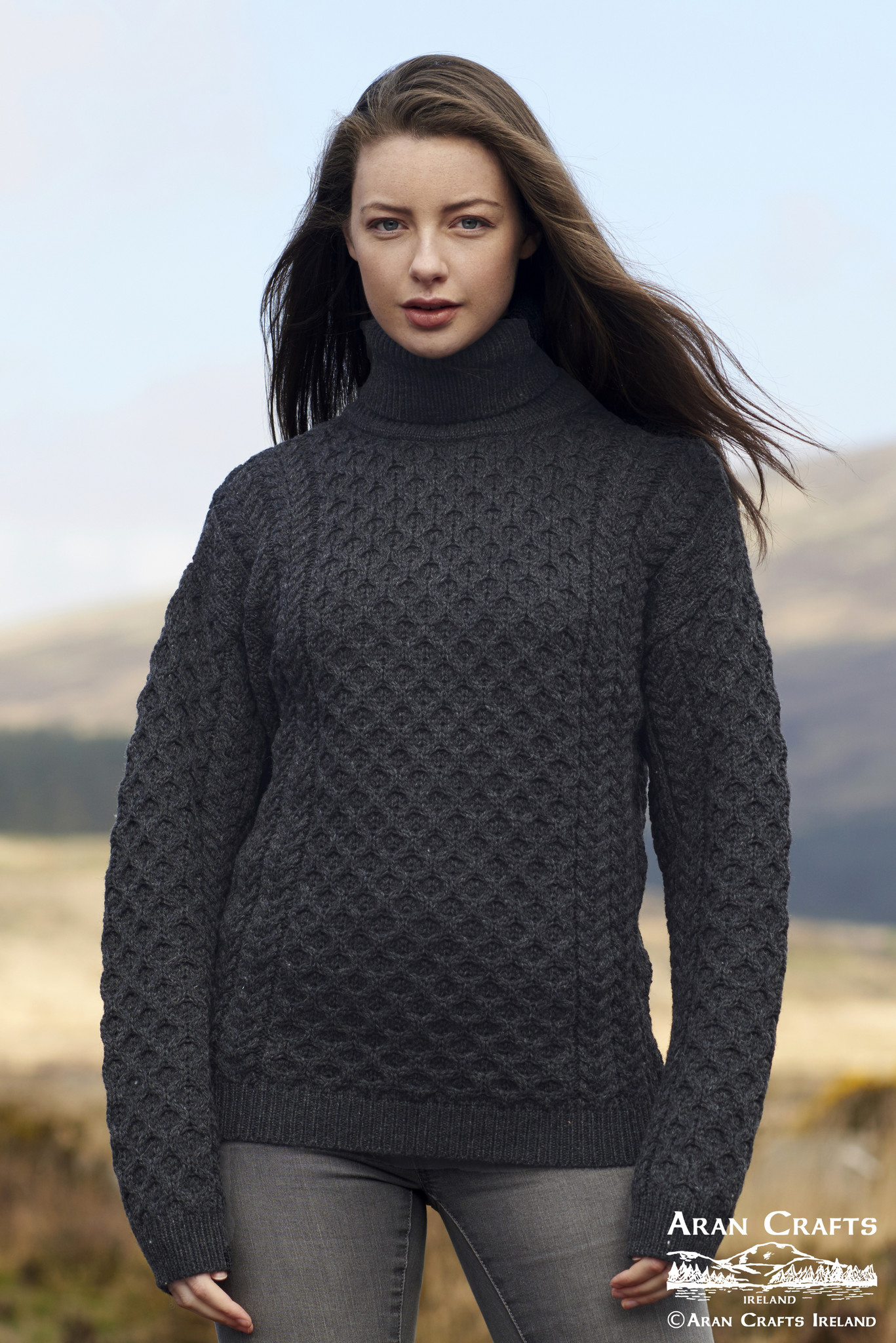 aran craft Pull femme col roulé R1949  carrick