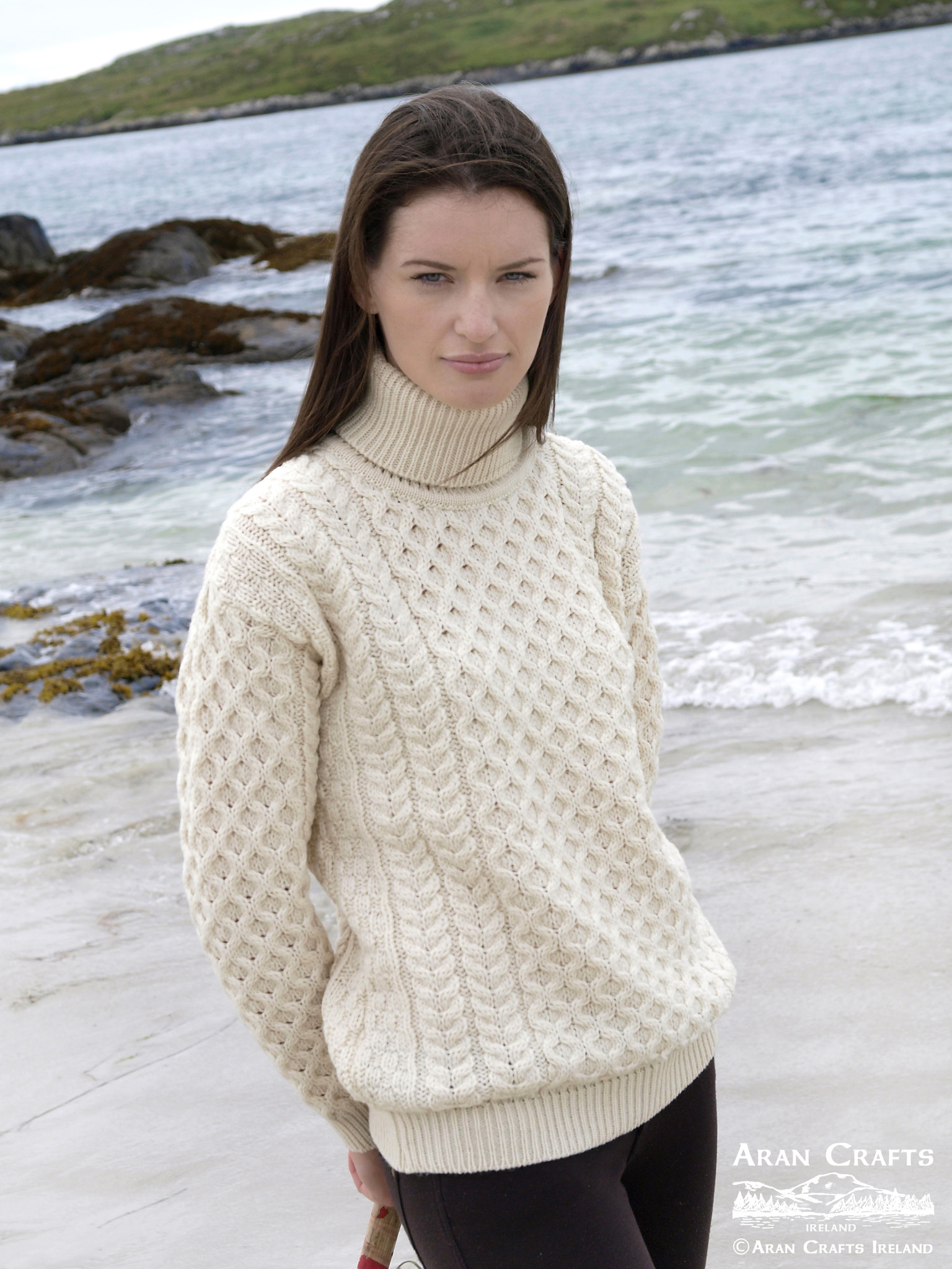 Pull Irlandais Pull Beige Col Rond Femme Pull Femme Col Roul En