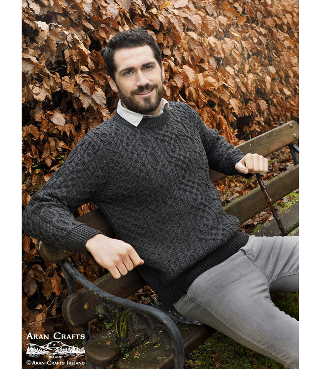 aran craft "WILDE / C4920" Ronde hals Ierse trui