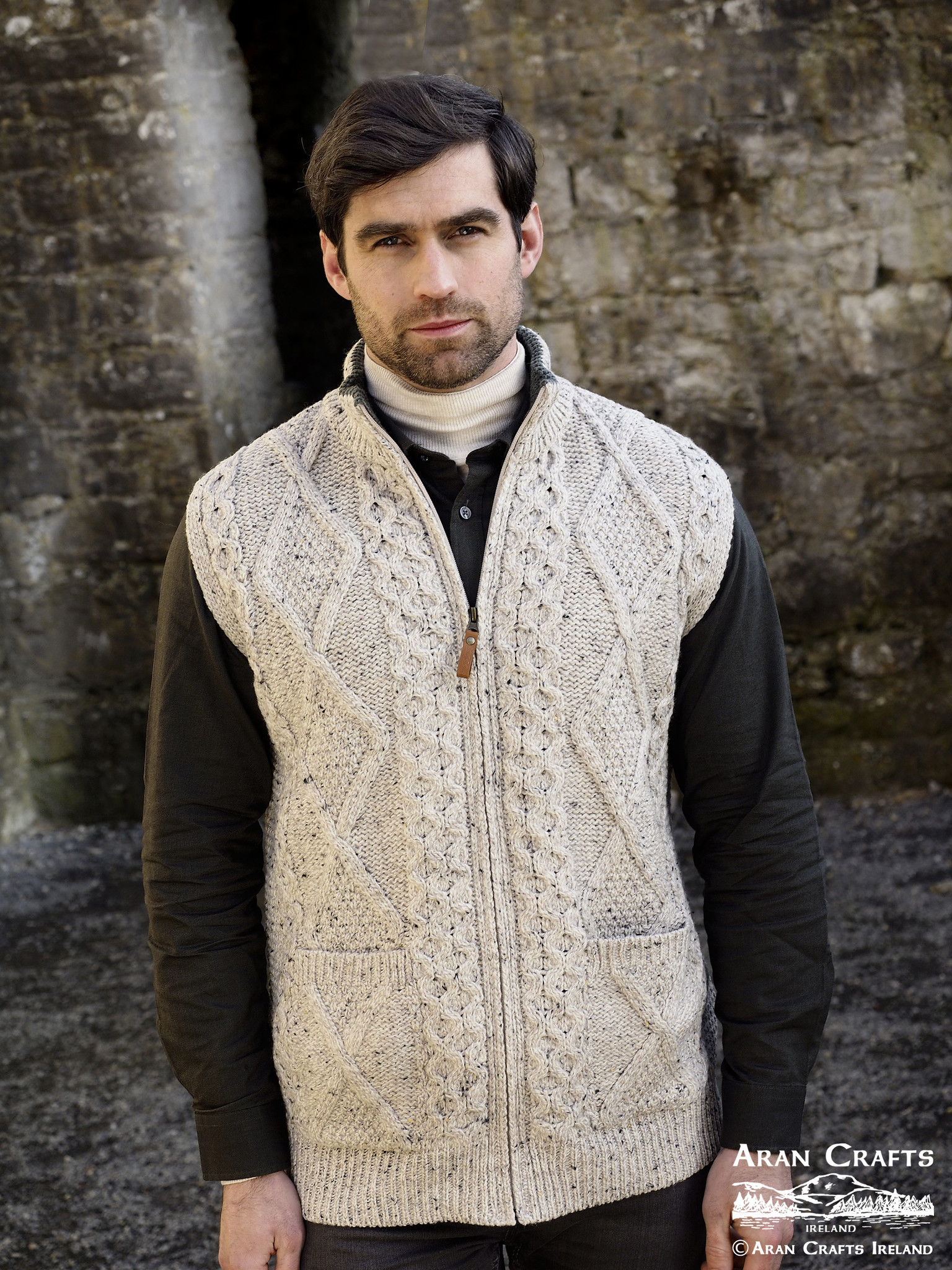 aran craft Gilet sans manches irlandais carlow X5274