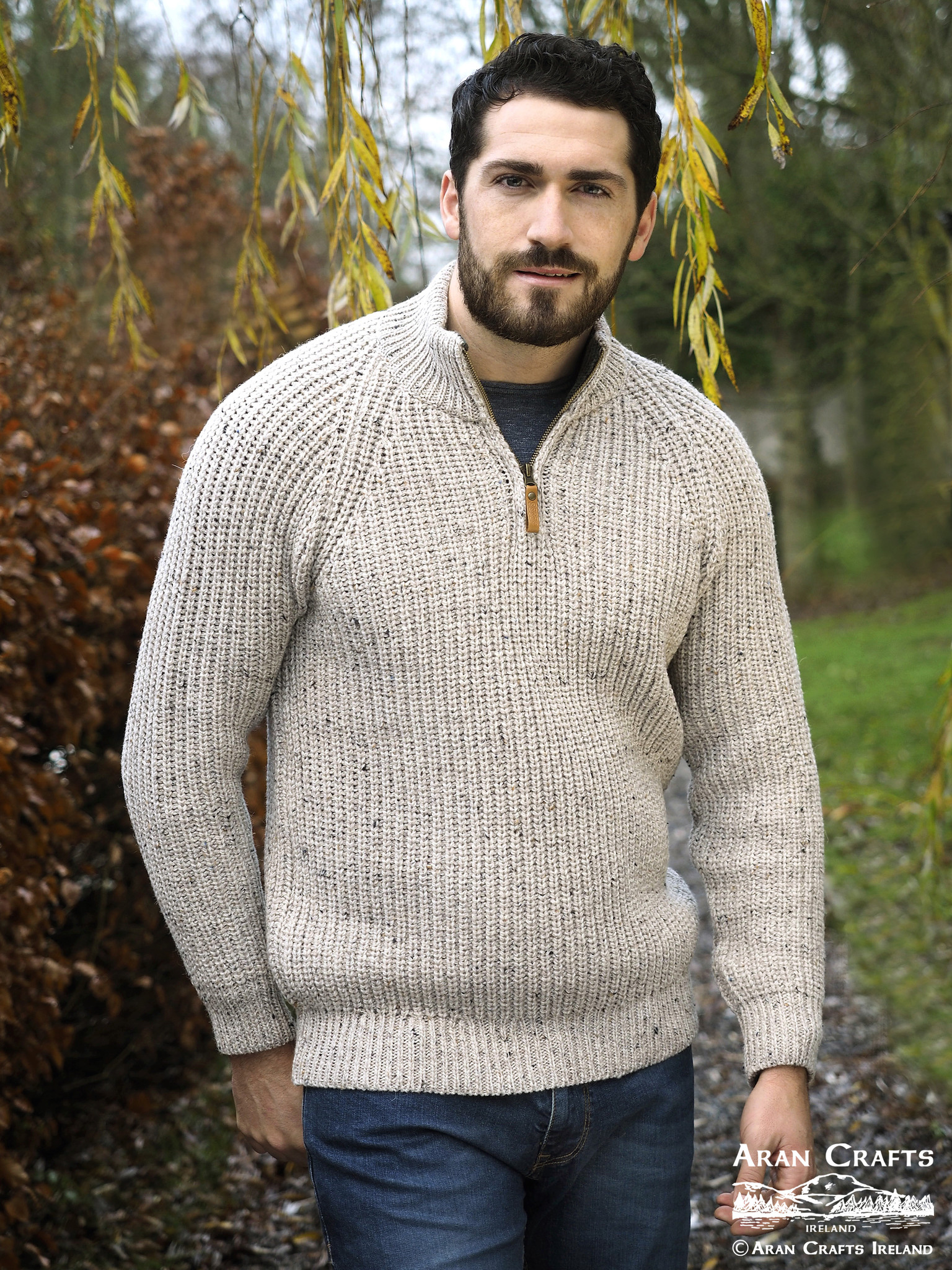 aran craft Irish Truck Sweater spiddal X761