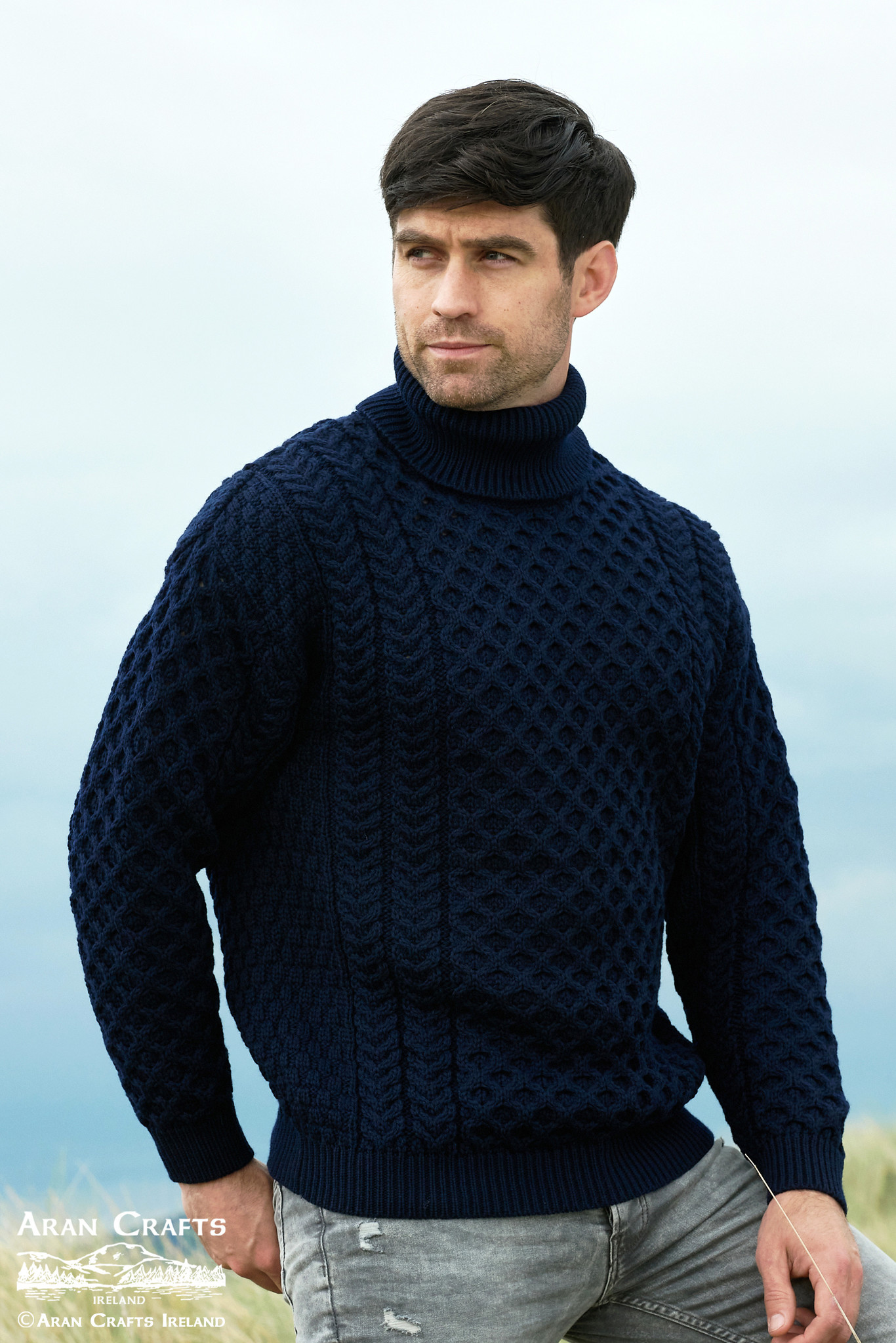 aran craft Pull col roulé R1949  carrick