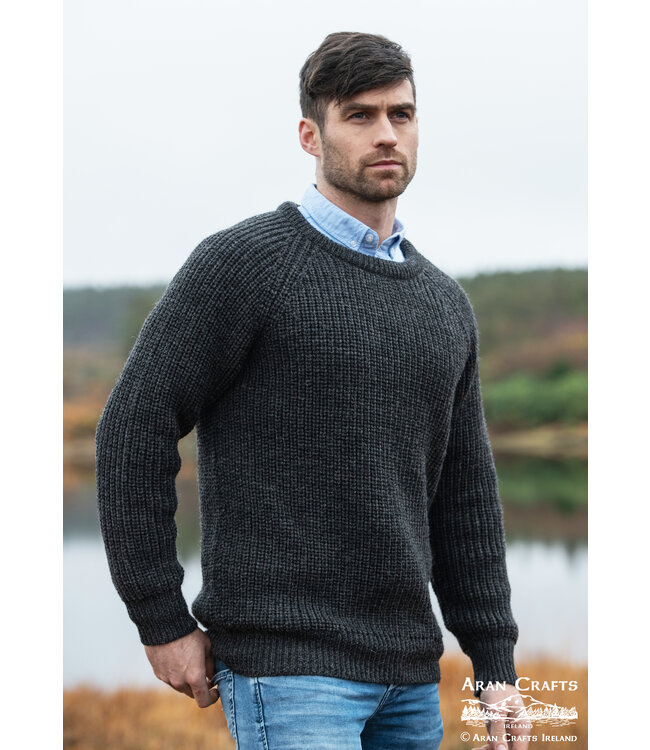 aran craft "THE FISHERMAN / C761" Ronde hals Ierse trui