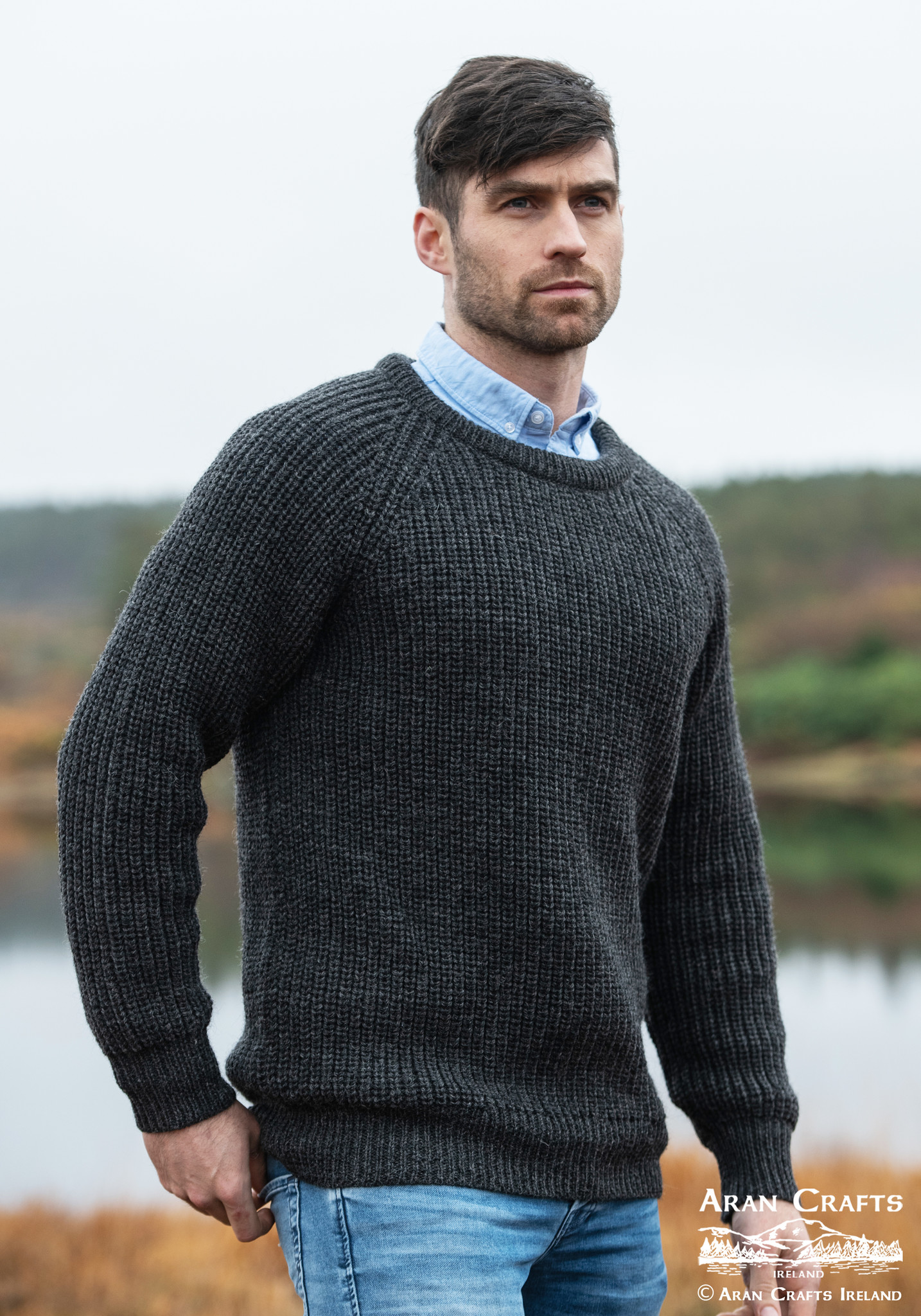 aran craft Irish jumper round neck the fischerman C761