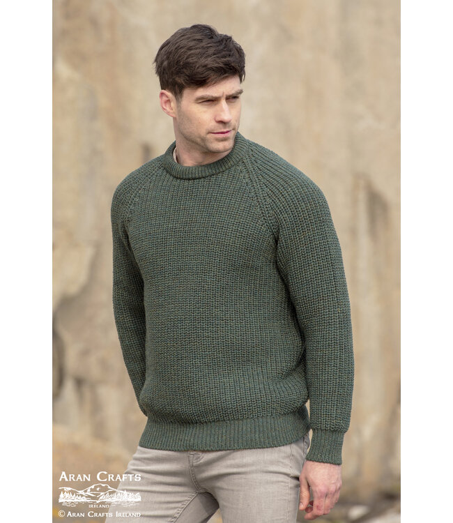 aran craft "THE FISHERMAN / C761" Ronde hals Ierse trui