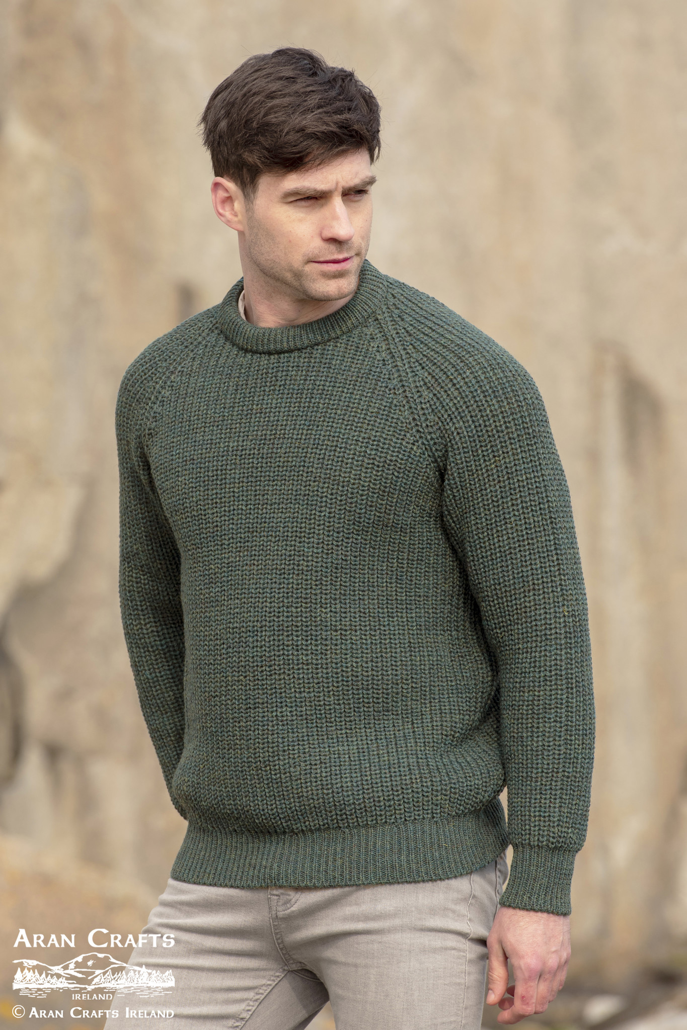 aran craft Irish jumper round neck the fischerman C761