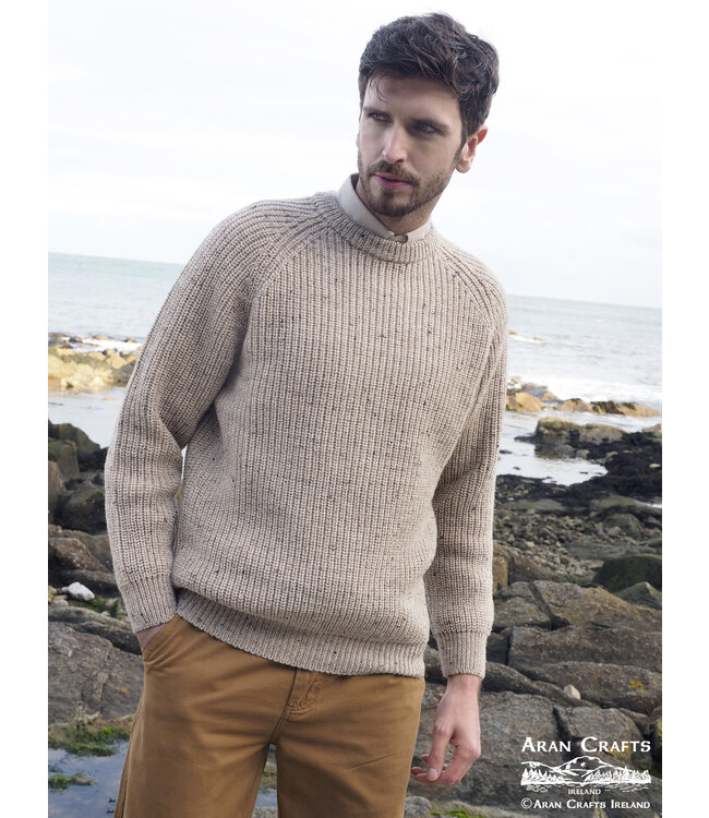aran craft "THE FISHERMAN / C761" Ronde hals Ierse trui