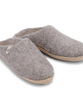 egos Chaussons en laine bouillie gris