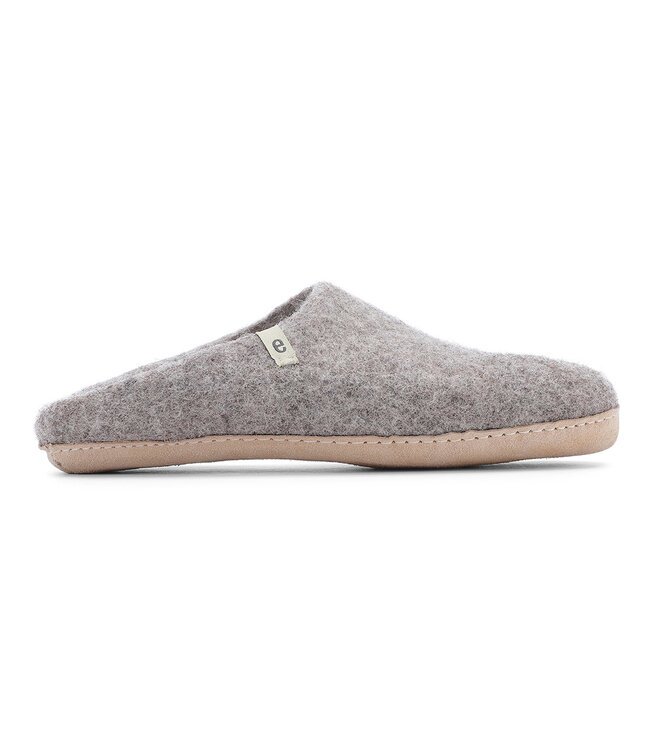 egos Chaussons en laine bouillie gris