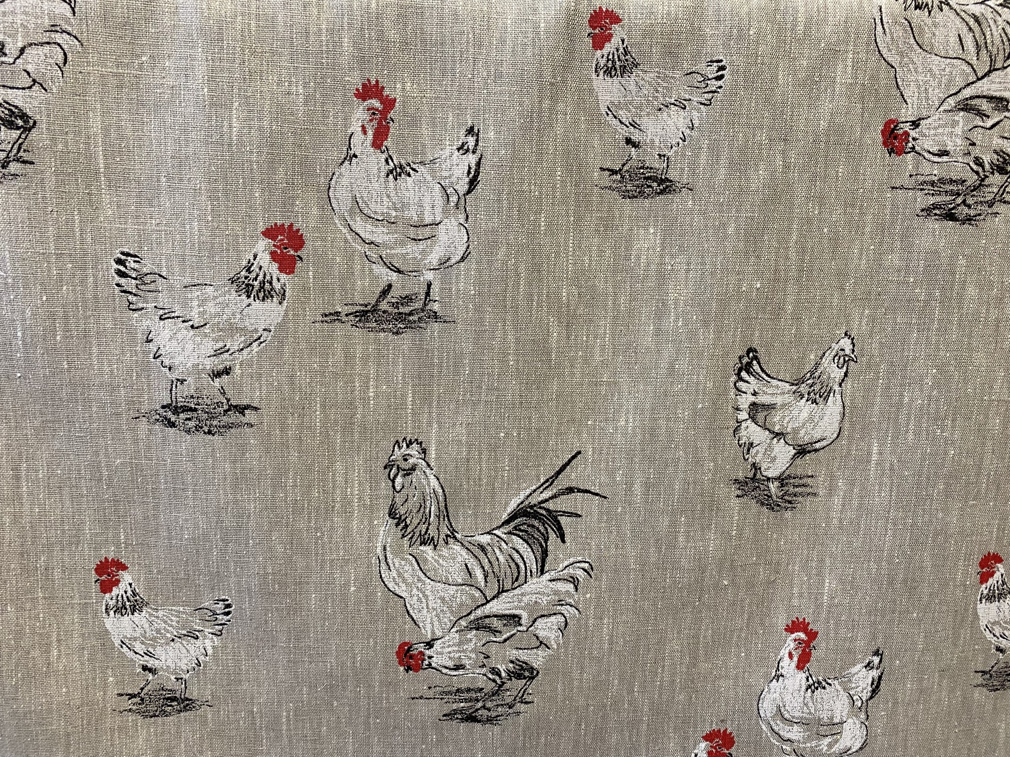 Tissu en lin poules