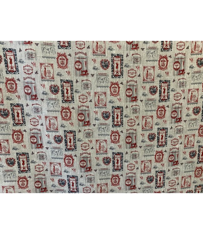 Tissu en lin couture rouge