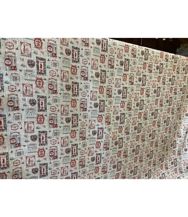 Tissu en lin couture rouge