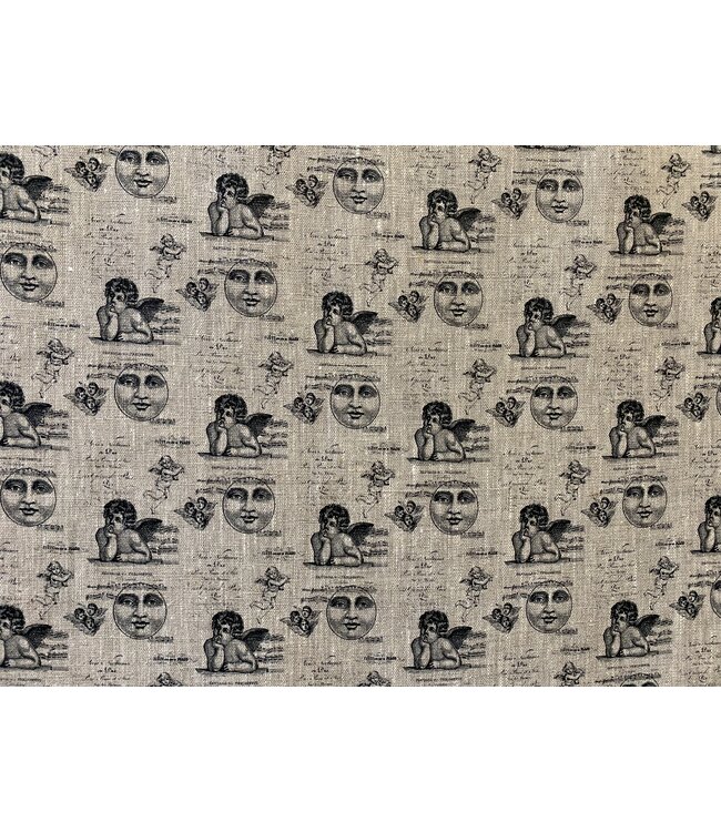 Tissu en lin ange noir