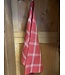 Linen tea towel with check pattern