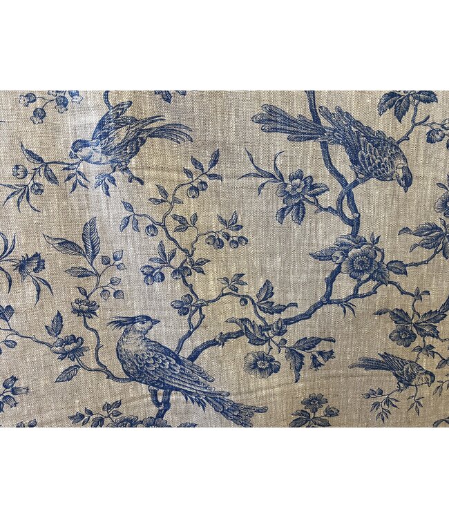 Tissu en lin mésanges