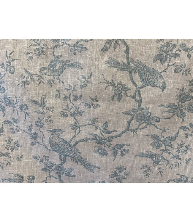 Tissu en lin mésanges