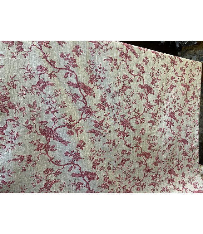 Tissu en lin mésanges