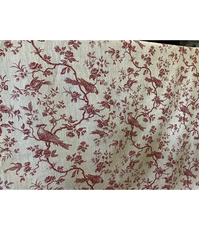 Tissu en lin mésanges