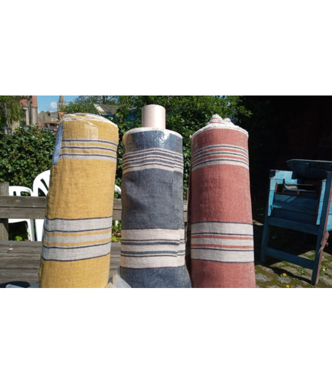 Striped linen fabric augusto