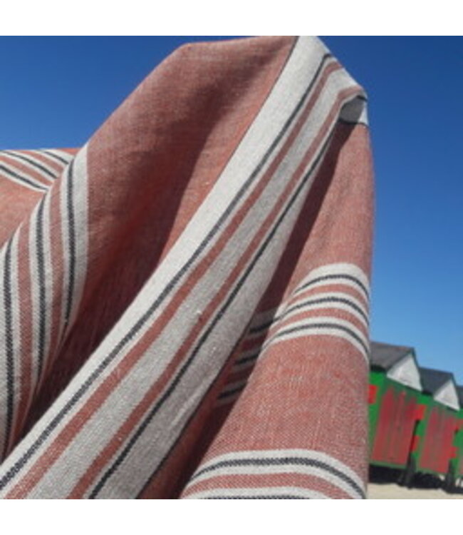 Striped linen fabric augusto