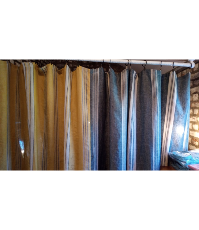 Striped linen fabric augusto