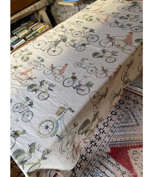 Le grenier du lin Bicycle linen tablecloth