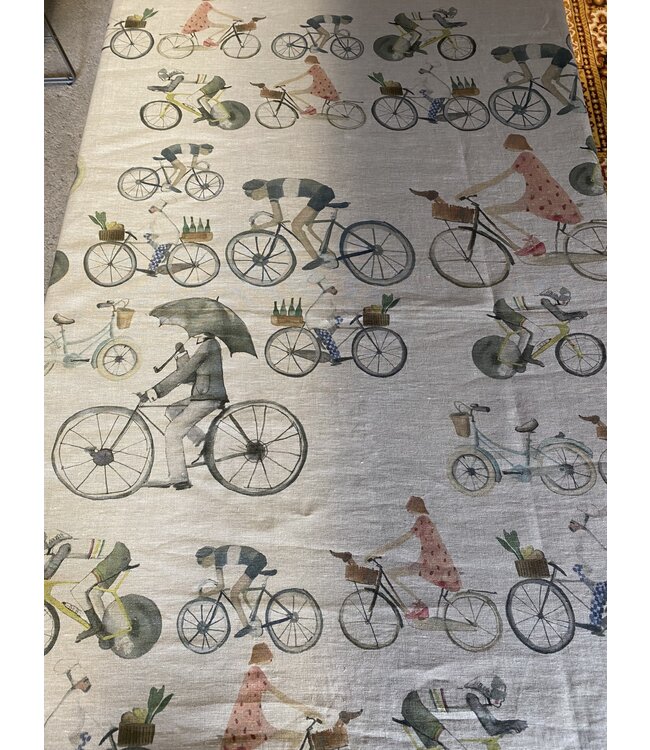 Le grenier du lin Linnen tafelkleed voor fietsers