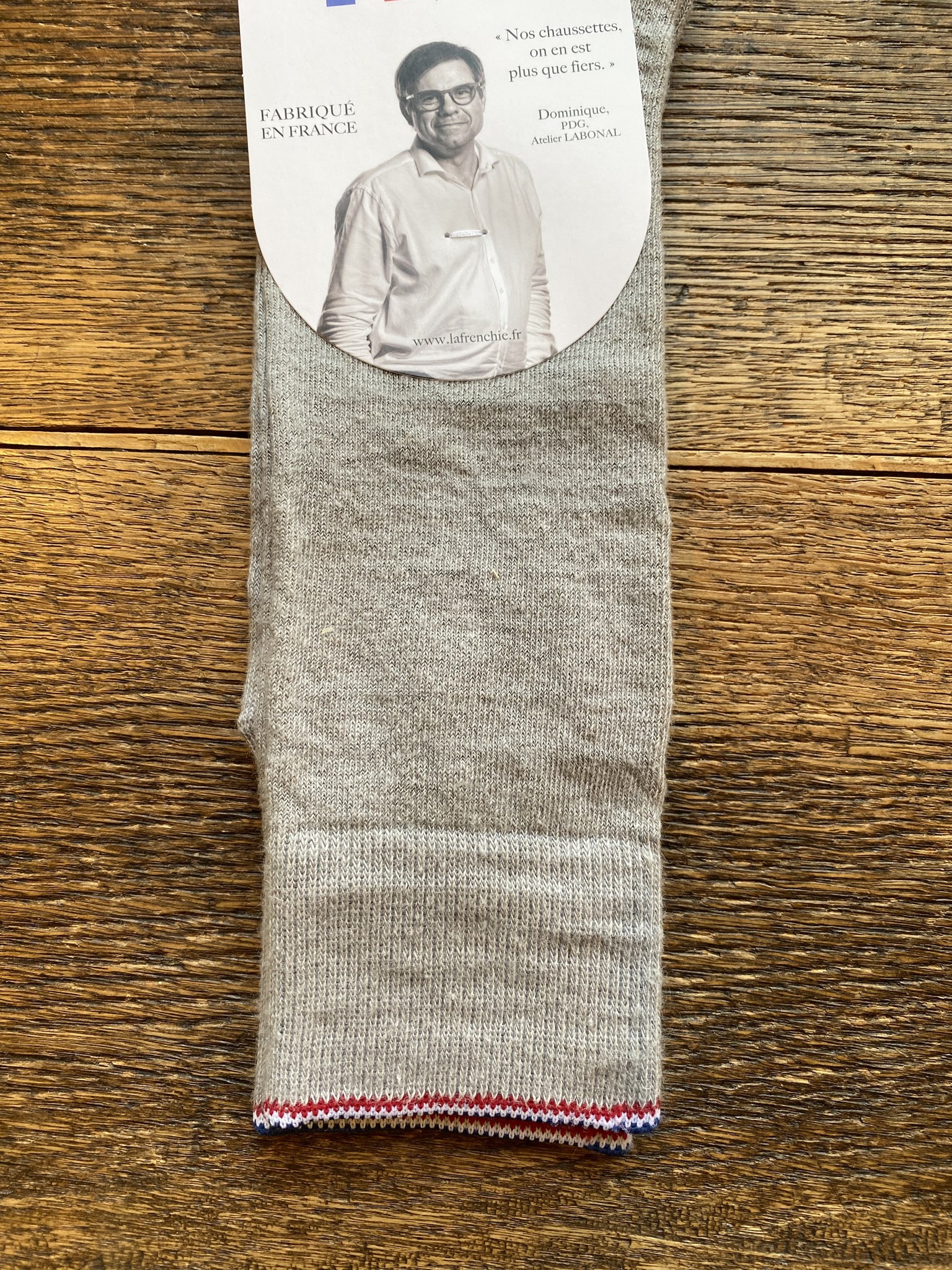 Chaussettes hommes hautes en lin la frenchie